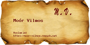 Moór Vilmos névjegykártya